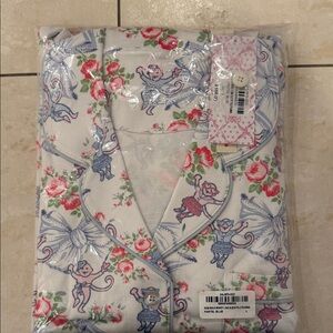 Roller rabbit love shake fancy Floral and Monkey Print Pajama Set